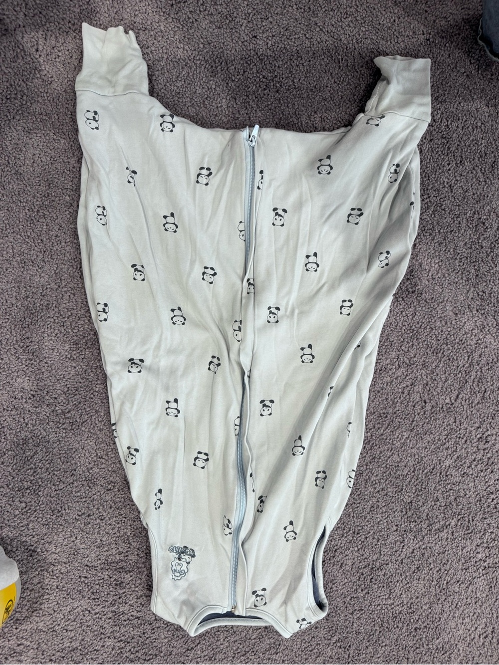 Kids Light Gray Panda-Print Zip Sleep Sack